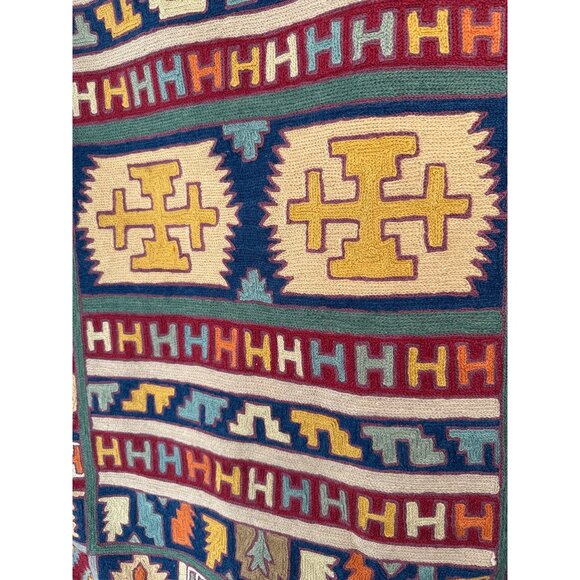 Handwoven Rug Vibrant Southwestern Geometric Pattern 22" x 36" - Picture 3 of 8